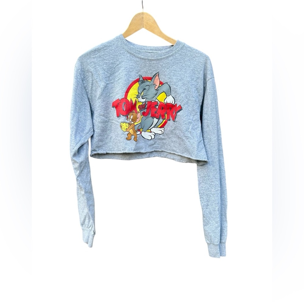 Tom & Jerry Shirt Crop Retro Cartoon T-Shirt Sz. Medium